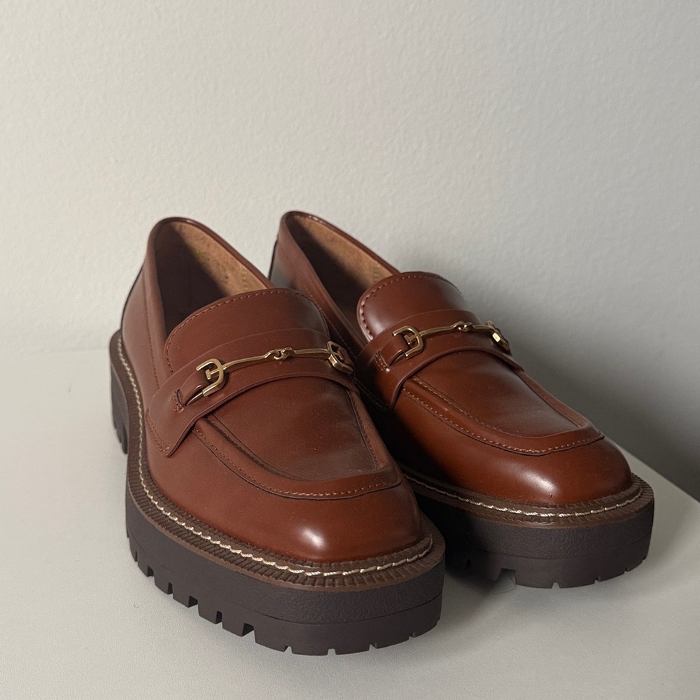 Sam Edelman Women's Laurs Lug Sole Loafer Dark Mocha Brown 7.5